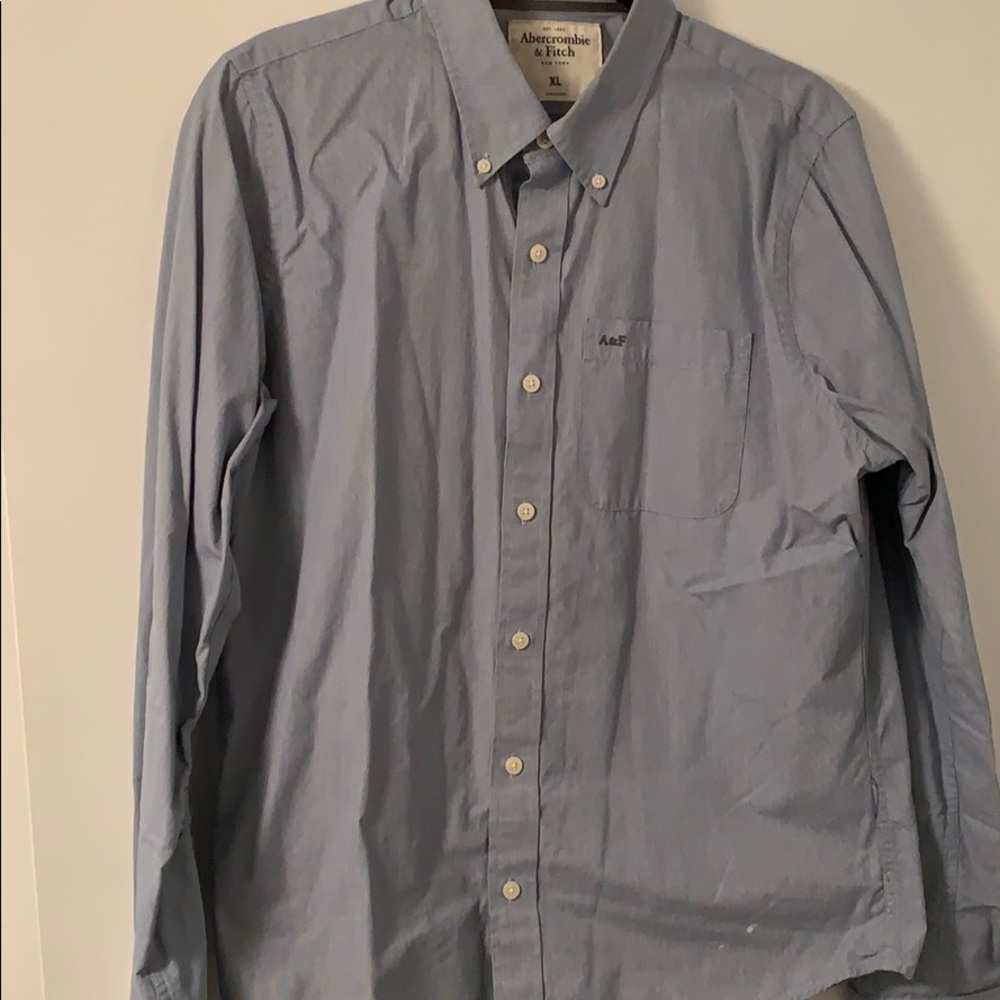 A&F light blue button down